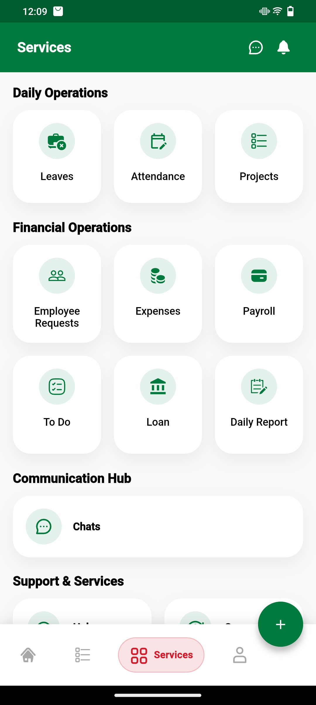 Mobile home Arabic dark mode